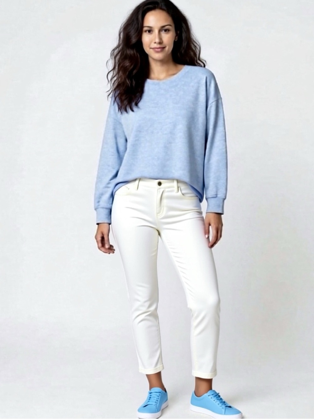 Style & Co. Heathered Sky Blue Crewneck Sweatshirt